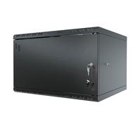 Stalflex Armario Rack 19" 6U 450 mm Puerta Metálica Negra | Armario de Red Compacto S-RC19-6U-450MB