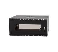 Stalflex Armario Rack de Pared 19" 4U, 450 mm, Puerta de Cristal, Negro RC19-4U-450GB