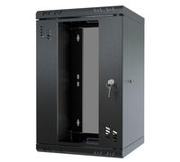 Stalflex Armario rack Stalfex 10" 9U, fondo 300 mm, puerta de cristal, negro S-RC10-9U-300GB