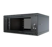 Stalflex Gabinete de datos para servidores estándar 4U 450 mm, acero resistente, rack y gabinete de equipos de red, gabinete de servidores compatible con estante y rieles de rack, puerta de vidrio