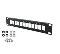 Stalflex Patch Panel Standard 10 Pulgadas 1U - 12 Puertos Keystone Panel de parcheo - Fabricado en Acero - Patchpanel RJ45 sólo