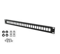 Stalflex Patch Panel Standard 19 Pulgadas 1U - 24 Puertos Keystone Panel de parcheo - Fabricado en Acero - Patchpanel RJ45 sólo