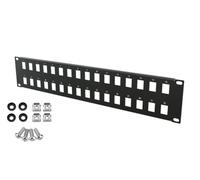 Stalflex Patch Panel Standard 19 Pulgadas 2U - 32 Puertos Keystone Panel de parcheo - Fabricado en Acero - Patchpanel RJ45 sólo
