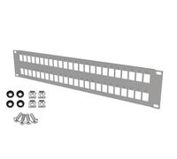 Stalflex Patch Panel Standard 19 Pulgadas 2U - 48 Puertos Keystone Panel de parcheo - Fabricado en Acero - Patchpanel RJ45 sólo