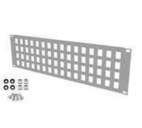 Stalflex Patch Panel Standard 19 Pulgadas 3U - 64 Puertos Keystone Panel de parcheo - Fabricado en Acero - Patchpanel RJ45 sólo