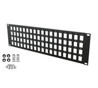 Stalflex Patch Panel Standard 19 Pulgadas 3U - 72 Puertos Keystone Panel de parcheo - Fabricado en Acero - Patchpanel RJ45 sólo