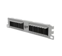 Stalflex Server Rack Placa de Cepillo 1u 10 Pulgadas - Panel de Parcheo Fabricado en Metal Resistente - Pasacables con Organizador Cabos Incorporado