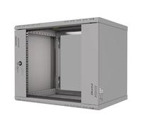 Stalflex Stalfex Rack Cabinet Pro 19" 9U 450 mm Puerta de vidrio Gris – Armario rack compacto con cerradura, ventilación y montaje fácil P-RC19-9U-450GG