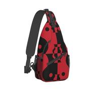 Stalker - Bolsa cruzada negra y roja con bolsillos, bolsa de viaje, bolsa de hombro unisex para adolescentes, color negro y rojo