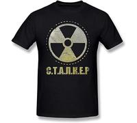 Stalker Game Loner Faction Patch Mens T-Shirt Printed Casual tee Shirt Unisex Black tee S Size XL