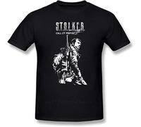 Stalker Game T Shirt Stalker Cop T Shirt 100% Cotton Male Top Shirt Print Casual Short Sleeve Awesome Tees Black XL