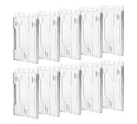 Stalora - 10 tarjetas de plástico rígido transparente, funda para tarjetas, 5,8 x 8,9 cm, ideal para la oficina y la escuela, para la oficina de la escuela (Vertical)