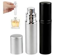 Stalora 5 ml Spray Perfume Recargable Viaje, 2 botellas de perfume vacío portátil atomizador perfume antifugas de aluminio para mujeres y hombres, botella de spray de bolsillo para viajes
