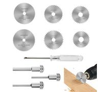 Stalora Kit Completo Mini Sierra Circular, 6 Discos de Sierra HSS + 3 Puntas de Clavo + Destornillador para Dremel, Herramientas Rotativas para Cortar Madera, Plástico, Metal - Accesorios Multifunción