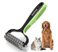 Staltwo Suministros de aseo para mascotas - Cepillo para perros y gatos, cepillo para desenredar la capa inferior, cepillo para deshedder Furminator para perros, verde, peine para perros y gatos,