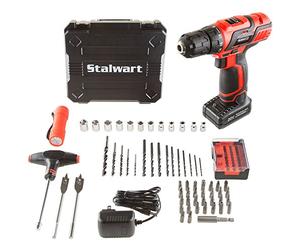 Stalwart 75-PT1004 - Kit de taladro inalámbrico y accesorios de 62 piezas de iones de litio de 20 V