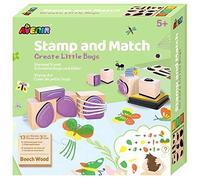 Stamp Art Pequeños Insectos - Juego para con Crear Sellos Infantiles - Incluye Sellos de Madera y 3 Almohadillas de Tinta de Colores - A Partir de 5 Años - Avenir - Set de Manualidades para Peques