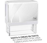 Stamp by Me - Sello Automático Personalizado para Empresas - Negro | Sello Autoentintable de Gran Tamaño hasta 4 Líneas | Dirección Remitente Oficina Banco | Almohadilla Recargable (Blanco, 4 Líneas)