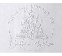 Stamp by Me - Sello para Libros en Relieve Personalizado | Embosador de Libros Ex Libris | Tamaño 10 x 10 cm | Diámetro de 40 mm | 5 Diseños Personalizables con Nombre | Marcador en Seco Elegante