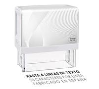 Stamp by Me | Sellos Personalizados | Sello de Caucho Automático para Empresa | Autoentintable | Tinta Negra (47x18mm - 4 líneas)