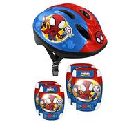 Stamp Helmet + Elbow & Knee Pads Spidey, Boys, Azul/Rojo, S