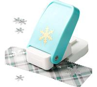 Stamp Paper Punch - Manual Decorative Paper Cutter for Snowflake Shapes, Seasonal Craft Punch for School Holiday Party Valentines Halloween Christmas Thanksgiving, Compact Design, Metal Blade, Office