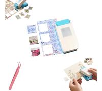 Stamp Punch 1x0.8 Inch - Rectangular Postage Stamp Paper Punch | Lever Action Stamp Cutter Hole Puncher for Crafts, Scrapbooking, Gift Tags & DIY Card Making (Blue, large)