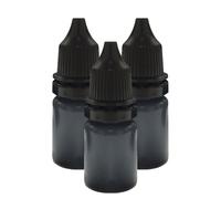 Stamp Refill Ink - Tinta de recambio para sellos (10 ml, 3 bottles negras) | Diseño portátil ligero ideal para bolsas de papel de cartas, parcelas, bolsas de grocery bolsas y uso en la oficina o en el