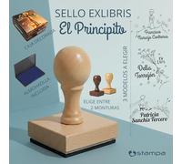 STAMPA l Sello Ex Libris Personalizado para Libros El Principito | Biblioteca exlibris con Nombre | personaliazar Libros | Bookplate | Caucho + Madera | Tampón Tinta Incluida | Caja Regalo | 3 Modelos