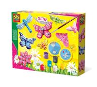 Stampaggio e pittura - Farfalla e glitter - SES CREATIVE - Stampo grande, 6 colori di pittura, pennello, glitter e gesso