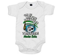stampats Body bebé frase con mi Betis y cerveza nunca hay tristeza para aficionado al fútbol - Blanco, Talla única 12 meses