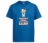 stampats Camiseta Frase Divertida gallina Vieja Hace Mejor Caldo - Azul Royal, XXL