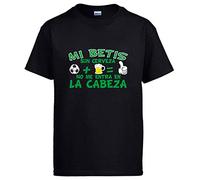 stampats Camiseta Frase mi Betis sin Cerveza no me entra en la Cabeza Frase para futboleros - Negro, L