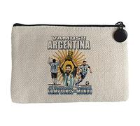 stampats Monedero Argentina campeona del Mundo para aficionado al fútbol que miras bobo somos Campeones del Mundo - Beige, 15 x 10 cm