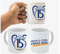 stampats Taza 15 champions hasta el final vamos real para aficionado del fútbol de Madrid - Cerámica