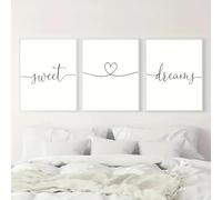 Stampe su tela moderne "Sogni d'oro" Poster minimalista in bianco e nero, arte murale per camera da letto, ufficio, soggiorno, bar (50x70 cm - 3 pezzi)