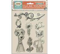 Stamperia - Acrylic Stamp for Scrapbooks, Albums, Cards, Bullet Journals and More, Transparent, Long Lasting, Easy to Clean, Perfect for Crafts and Gifting (Furry Friends, Dog, Cat, and Flowers)