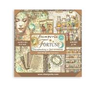 Stamperia - Almohadilla de papel para álbumes de recortes, álbumes, creación de tarjetas, diario y más, sin ácido, cara única, perfecta para aficiones, manualidades y regalos (Fortune) (20,3 x 20,3