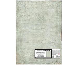 Stamperia - Big Rice Paper for Decorating Wide Surfaces like Frames, Furniture, and More, Durable, Perfect for Crafts and Gifting (50cm x 70cm) (Art Stories, Manuscript Pattern)