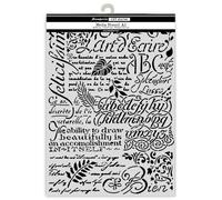 Stamperia - Big Stencil A3 for Scrapbooks, Albums, Cards, Bullet Journalling, and More, Flexible Material, Easy to Clean, Perfect for Hobbies, Crafts and Gifting (Art Stories, Writings)
