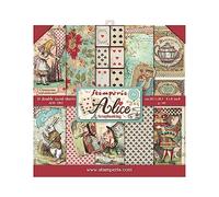 Stamperia Bloc de Scrapbooking 10 hojas 20.3X20.3 (8"X8") 2 caras - Alice, SBBS01