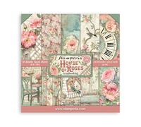 Stamperia Bloc de Scrapbooking 10 Hojas 30.5x30.5 (12"x12") 2 Caras-House of Roses, Papel, Multicolor, 30.5cmX30.5cm