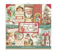 Stamperia Bloc Extra pequeño de 10 Hojas, 15,24 x 15,24 (6 x 6 Pulgadas), Doble Cara, clásica Navidad, Multicolor, 15.24x15.26