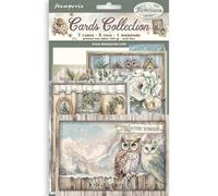 Stamperia - Cards Selection, Acid-Free, Printed on 2 Sides, Choice of Sizes and Designs, Perfect for Crafts and Gifting (The Owl’s House) (7 Cards, 5 Tags, 1 Bookmark)