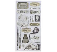 Stamperia Chipboard 15x30 cm-Calligraphy, Cartón, Multicolor, 15cmX30cm