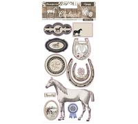 Stamperia Chipboard Horses Tablero de aglomerado, diseño de Caballos románticos, Varios, 15 x 30 cm