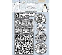 STAMPERIA Cling Stamp Set de Sellos Transparentes Shells Arctic Antarctic, Conchas, Antártico Ártico, talla única