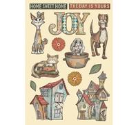 Stamperia - Coloured Wooden Shapes for Scrapbooks, Albums, Cards, Bullet Journals and More, Laser Cut, Printed for Enhanced Detail, Perfect for Hobbies, Crafts and Gifting (Furry Friends) (A5)