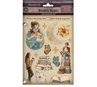 Stamperia - Coloured Wooden Shapes for Scrapbooks, Albums, Cards, Bullet Journals and More, Laser Cut, Printed for Enhanced Detail, Perfect for Hobbies, Crafts and Gifting (Secret Diary) (A5)