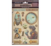 Stamperia - Coloured Wooden Shapes for Scrapbooks, Albums, Cards, Bullet Journals and More, Laser Cut, Printed for Enhanced Detail, Perfect for Hobbies, Crafts and Gifting (A New Beginning) (A5)